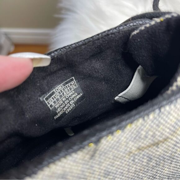 Toms Metallic Linen Desert Wedge Lace Up Ankle Booties 9 - Picture 6 of 9